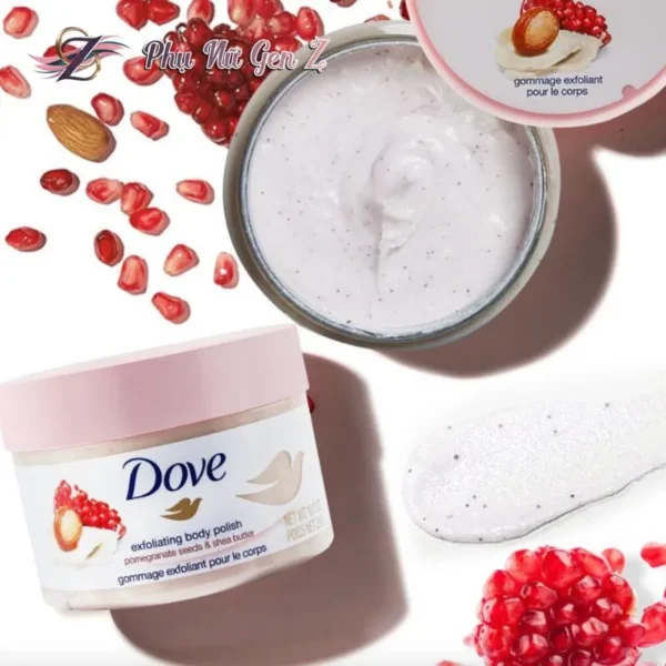 Tẩy Tế Bào Chết Dove Creme Dusch Peeling Hạt Lựu, 225ml